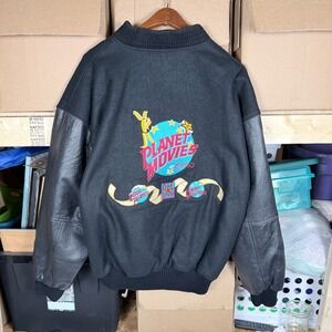 Vintage Planet Movies AMC Letterman Jacket Mens XL Wool Leather Embroidered